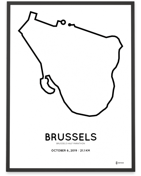 2019 Brussels half marathon course poster