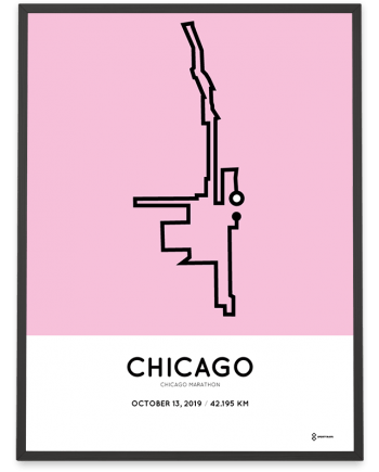 2019 Chicago marathon course poster