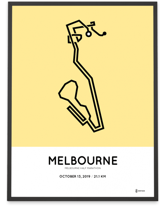 2019 Melbourne half marathon sportymaps print