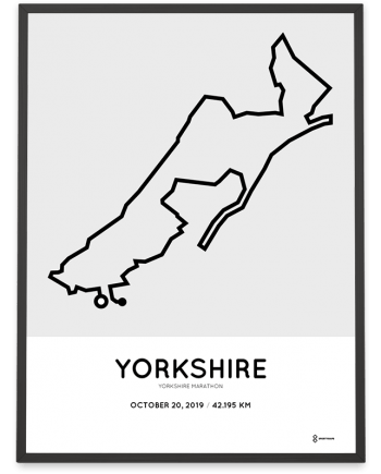 2019 Yorkshire marathon map course poster