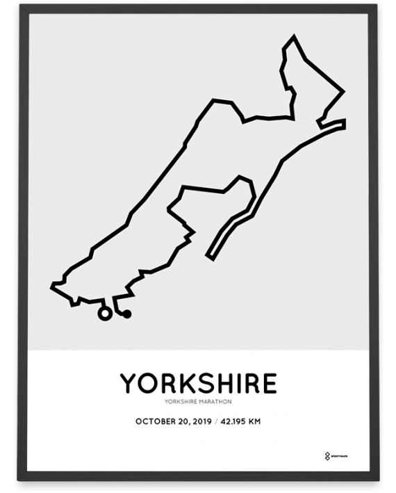 2019 Yorkshire marathon map course poster