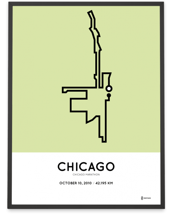 2010 Chicago marathon course poster