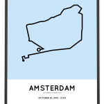 2019 Amsterdam marathon 8km parcours print