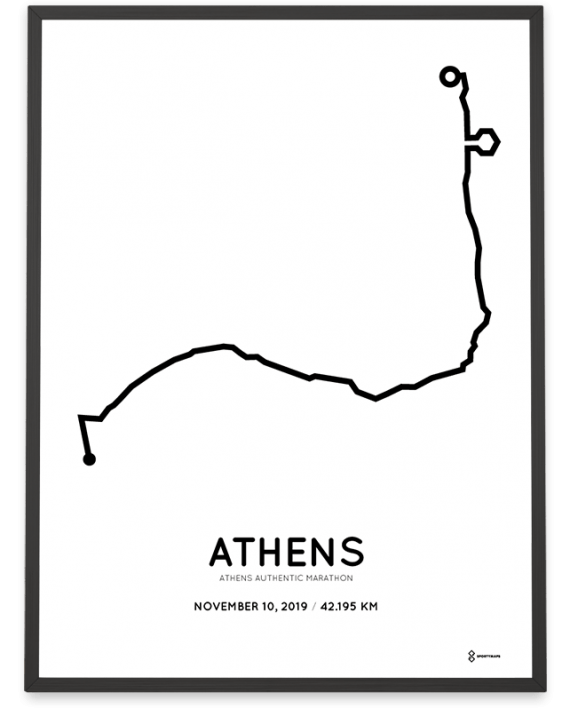 2019 Athens marathon course poster