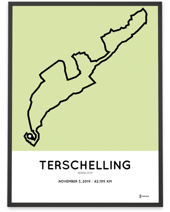 2019 Berenloop Terschelling marathon course poster