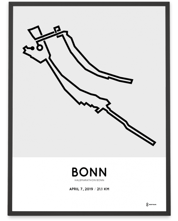 2019 Halbmarathon Bonn sportymaps course poster