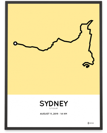 2019 City2Surf Sydney course poster