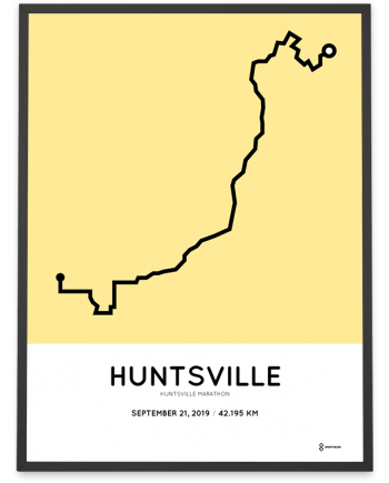 2019 Huntsville marathon parcours poster