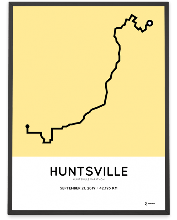 2019 Huntsville marathon parcours poster