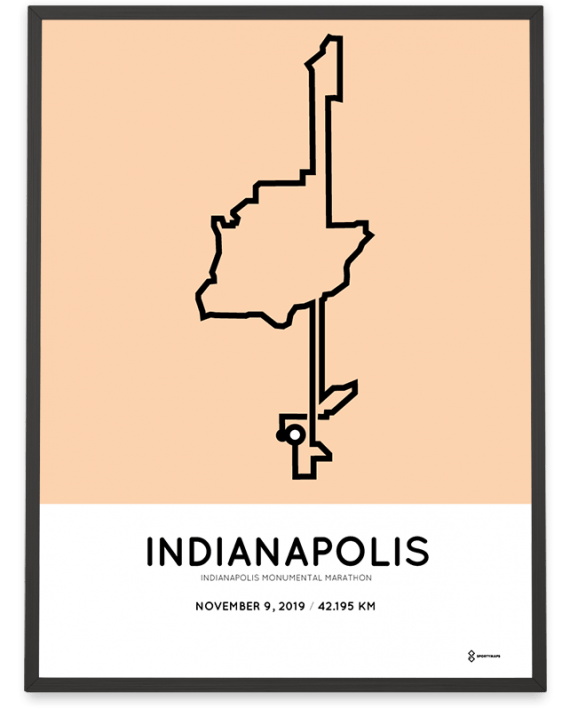 2019 Indianapolis Monumental Marathon course poster