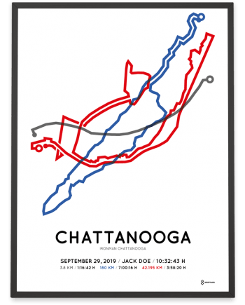 2019 Ironman Chattanooga routemap poster