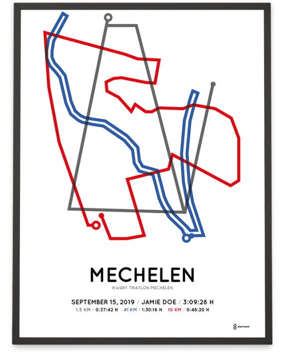 2019 Kwart triatlon Mechelen parcours print