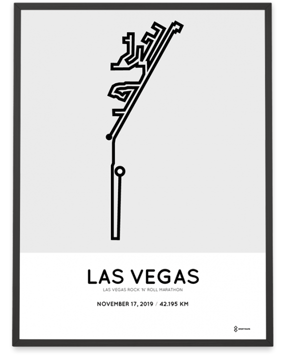 2019 Las Vegas marathoner map print