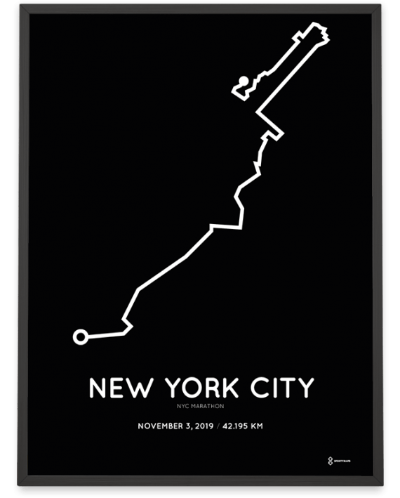 2019 NYC marathon course poster