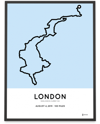 2019 Ride London 100 course poster