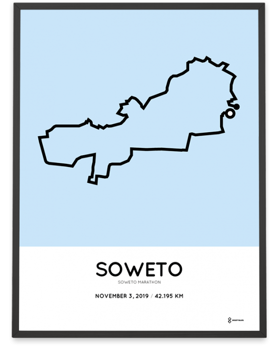 2019 Soweto marathon routemap print