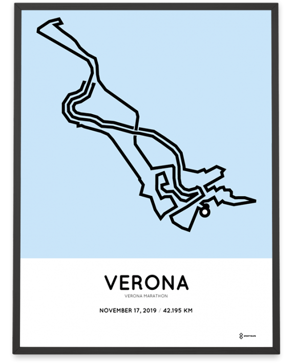 2019 Verona marathon course sportymaps poster