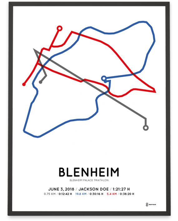 2018 Blenheim Palace triathlon routemap poster