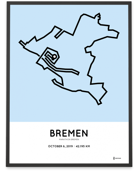 2019-Bremen marathon Strecke print