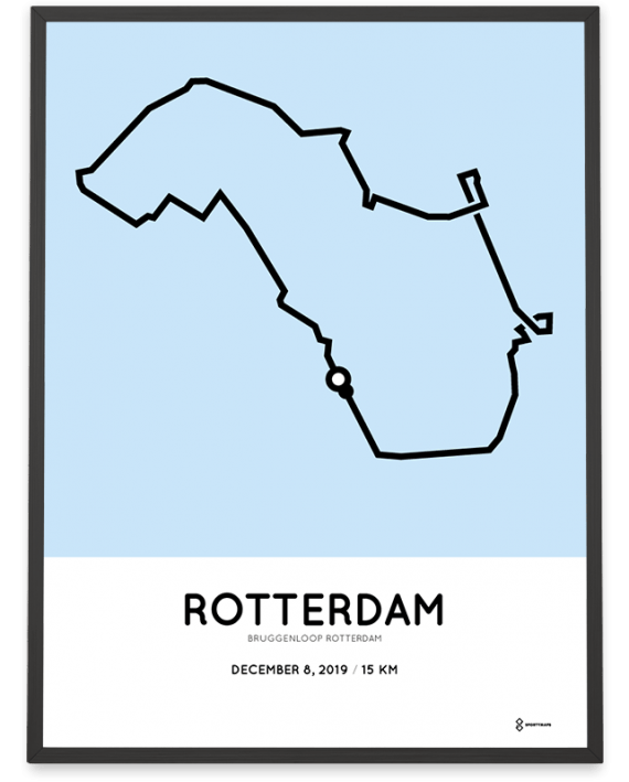 2019 Bruggenloop Rotterdam route poster Sportymaps