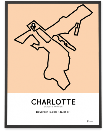 2019 Charlotte marathon course poster