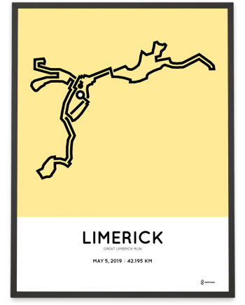 2019 Great Limerick Run marathon course poster