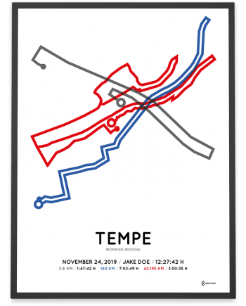 2019 Ironman Arizona Sportymaps course poster