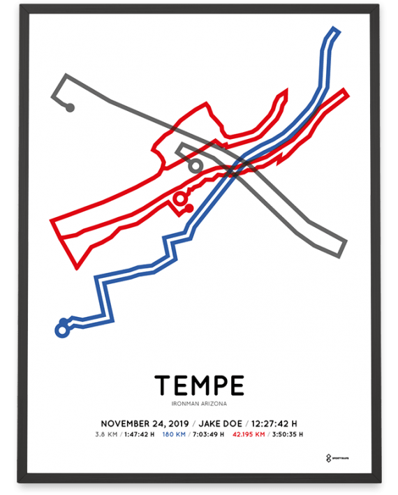 2019 Ironman Arizona Sportymaps course poster