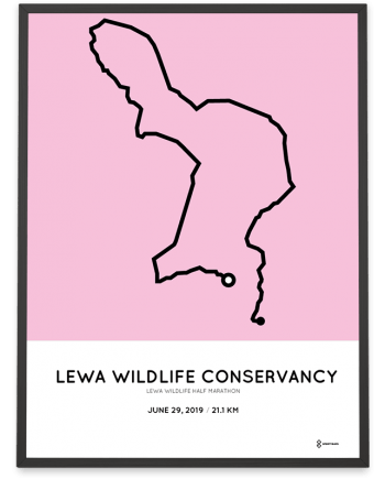 2019 Lewa Wildlife half marathon course poster