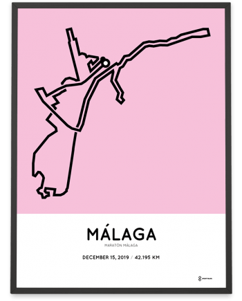 2019 Malaga marathon course poster