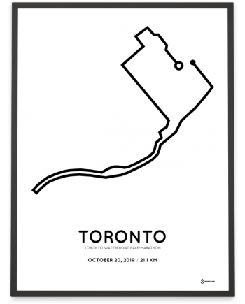 2019 Toronto waterfront half-marathon course sportymaps poster