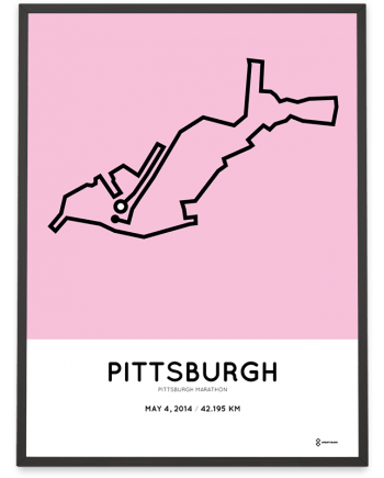 2014 Pittsburgh marathon course map print