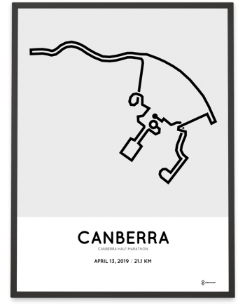 2019 Canberra half marathon course poster