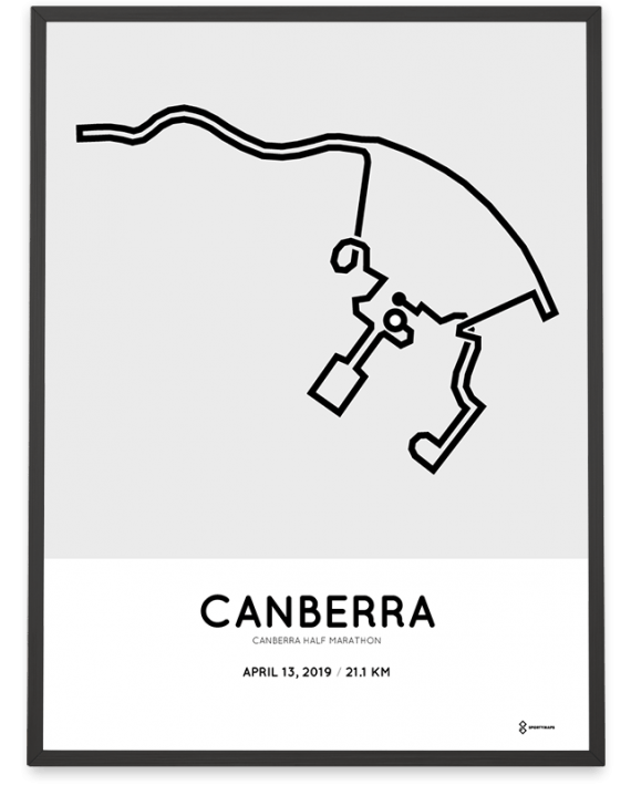 2019 Canberra half marathon course poster