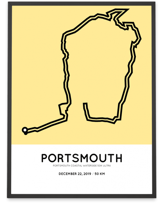 2019 Portsmouth coastal waterside 50k ultra course poster