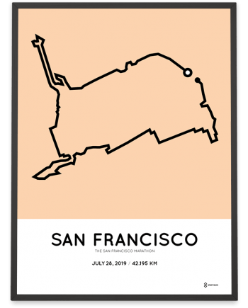 2019 San Francisco marathoner map print