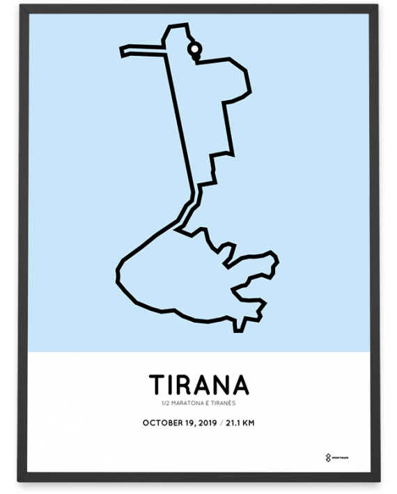 2019 Tirana half marathon course poster