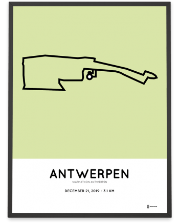 2019 Warmathon Antwerpen route poster