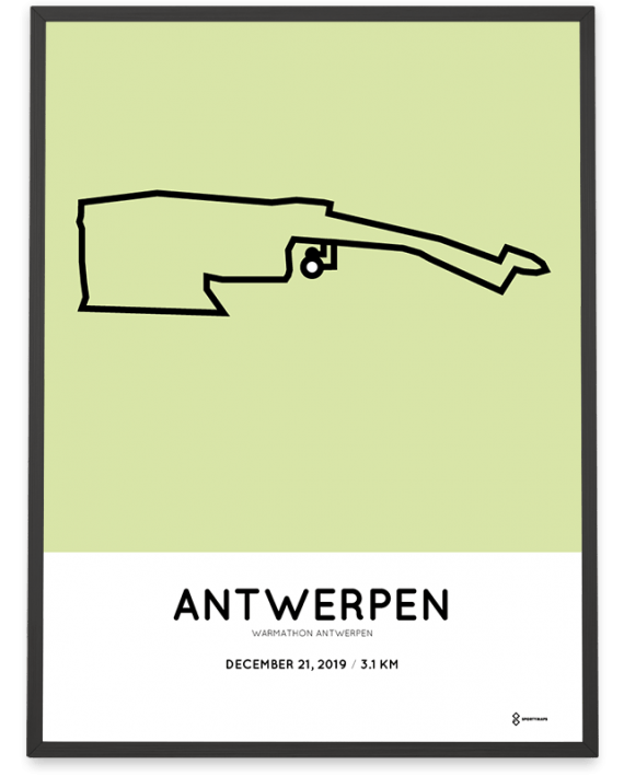 2019 Warmathon Antwerpen route poster