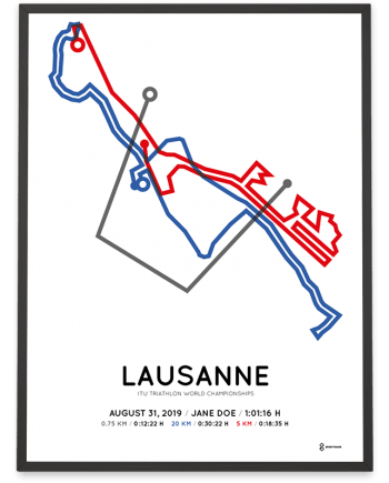 2019 ITU Sprint triahlon World Championships Lausanne course poster