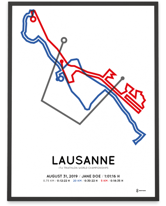 2019 ITU Sprint triahlon World Championships Lausanne course poster