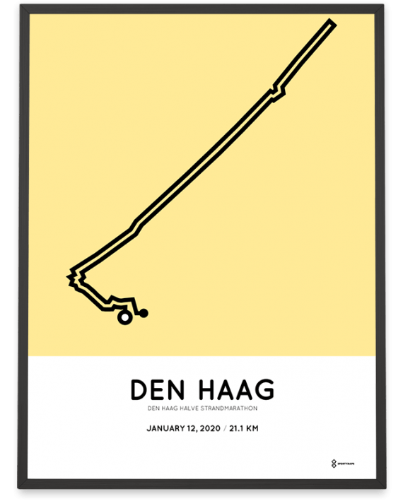 2020 Den Haag halve strandmarathon route print