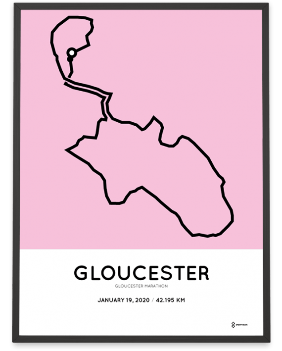 2020 Gloucester marathon routemap print