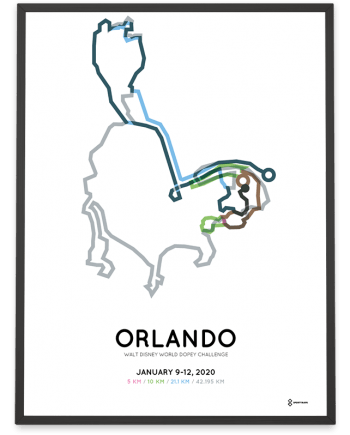 2020 Walt Disney World Dopey Challenge course poster