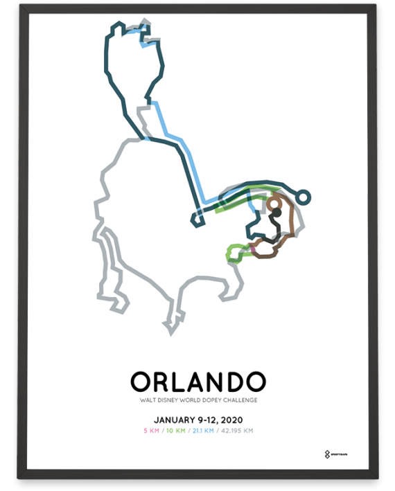 2020 Walt Disney World Dopey Challenge course poster