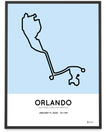 2020 Walt Disney World half marathon course poster