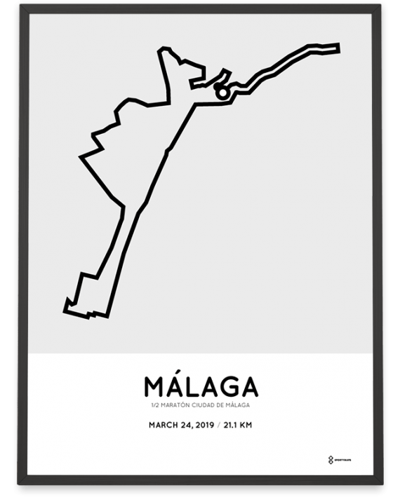 2019 Malaga half marathon course poster