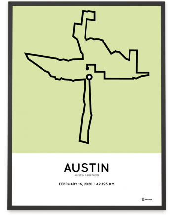 2020 Austin marathon course poster