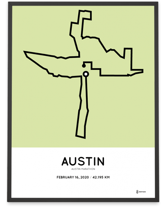 2020 Austin marathon course poster