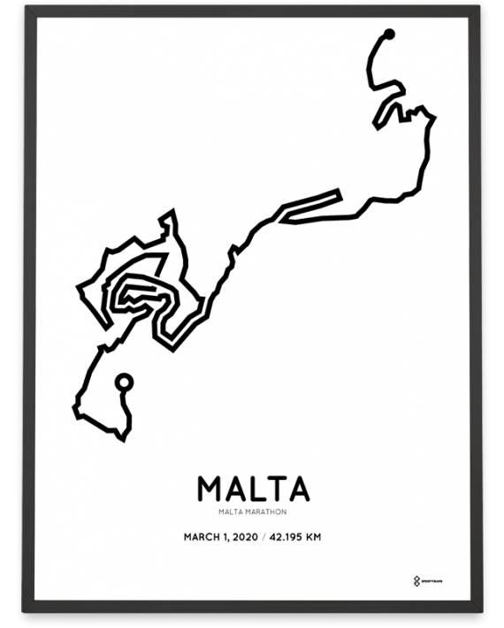 2020 Malta marathon racetrace print